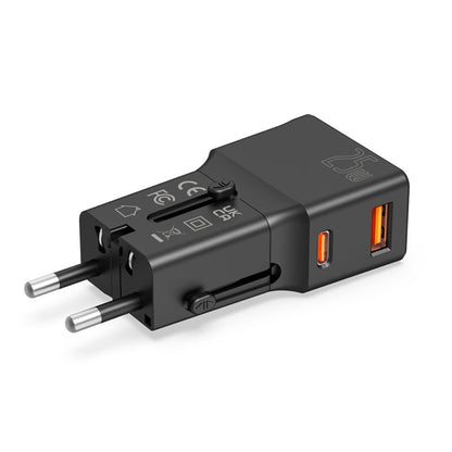 POWER ADAPTOR ? Compact 25W Mini Travel Charger with Dual USB-C & USB-A Ports, PD Quick Charge & QC3.0 Support