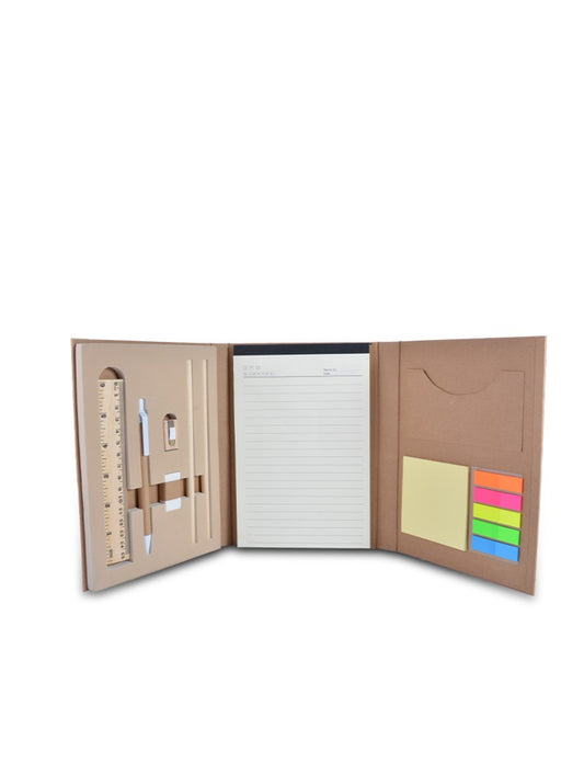 TRI-FOLD STATIONERY SET – All-in-One Stationery Organizer with Craft Paper Cover