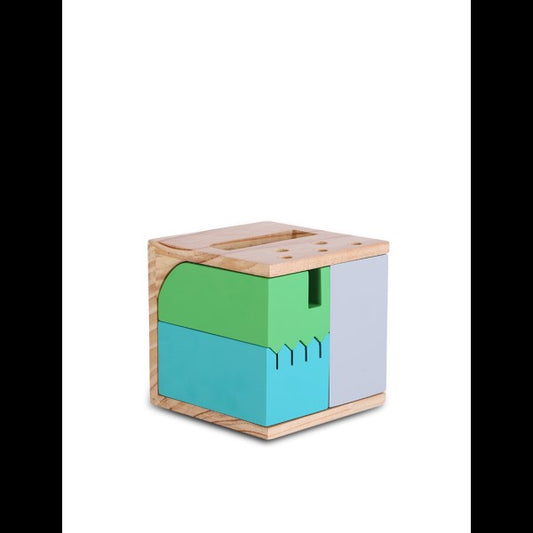 E-CUBE – Eco-Friendly Bamboo Desktop Organizer with Customizable Mini Drawers
