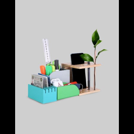 E-CUBE – Eco-Friendly Bamboo Desktop Organizer with Customizable Mini Drawers