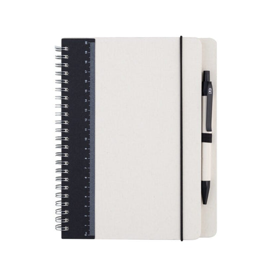 MILKY NOTE – A5 Hard Cover Spiral Notebook with Milk Paper and Ruler