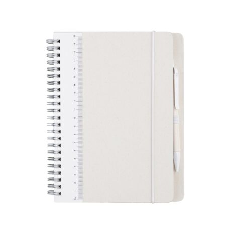 MILKY NOTE – A5 Hard Cover Spiral Notebook with Milk Paper and Ruler