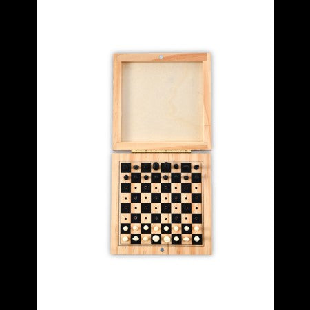 MINICHESS GAME – Compact Wooden Chess Set with PP Pieces