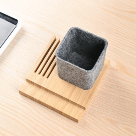 BAMFELT BOX – Eco-Friendly Pen Holder with Card Slots & Phone Stand