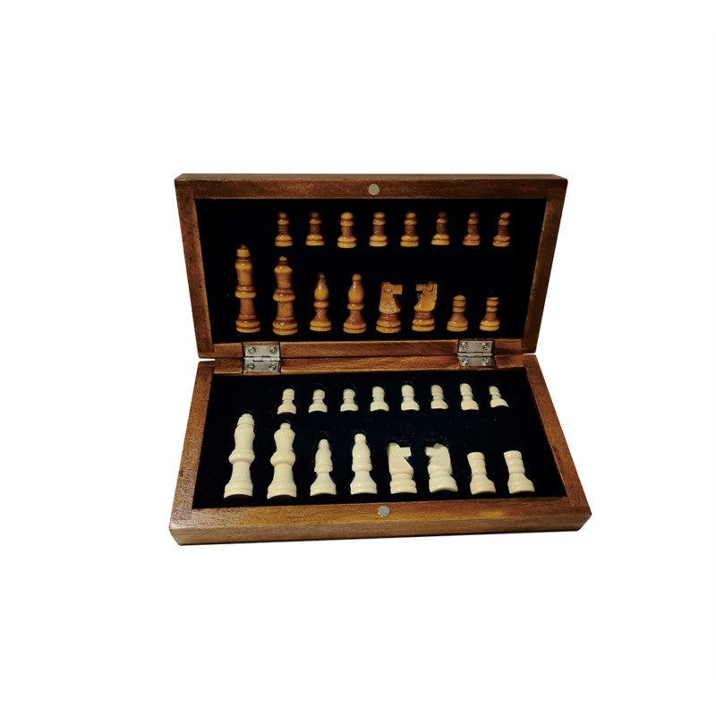 CHESS BOARD ? Compact Wooden Chess Set for Travel, Home Use with Educational Focus on Strategy & Concentration