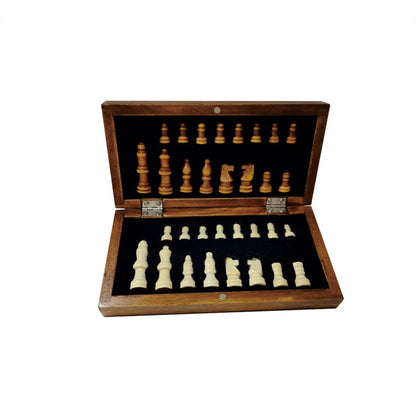 CHESS BOARD ? Compact Wooden Chess Set for Travel, Home Use with Educational Focus on Strategy & Concentration