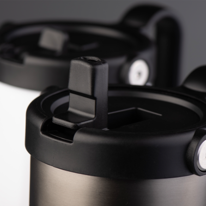 EXPLORER Powder Coating – Versatile 900ml Recycled Stainless Steel Mug with Straw