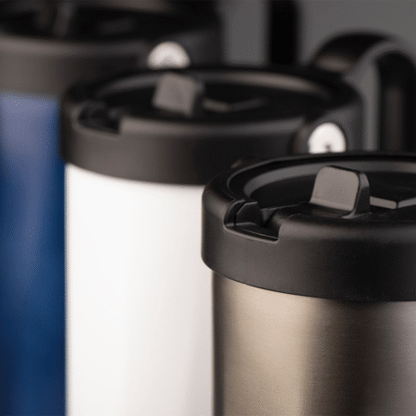 EXPLORER Powder Coating – Versatile 900ml Recycled Stainless Steel Mug with Straw