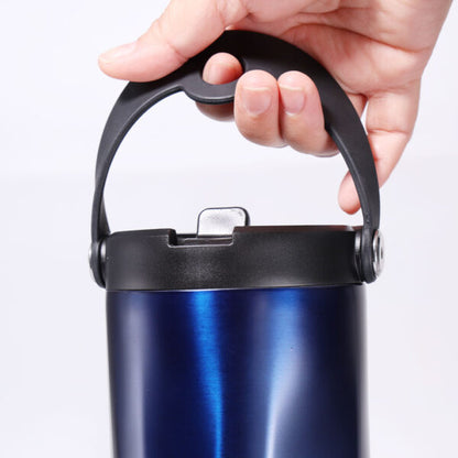 EXPLORER Powder Coating – Versatile 900ml Recycled Stainless Steel Mug with Straw