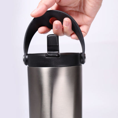 EXPLORER Powder Coating – Versatile 900ml Recycled Stainless Steel Mug with Straw