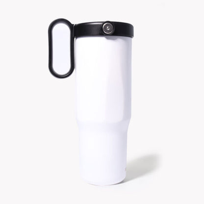 EXPLORER Powder Coating – Versatile 900ml Recycled Stainless Steel Mug with Straw