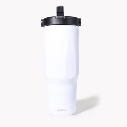 EXPLORER Powder Coating – Versatile 900ml Recycled Stainless Steel Mug with Straw