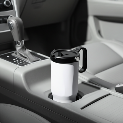 EXPLORER Powder Coating – Versatile 900ml Recycled Stainless Steel Mug with Straw