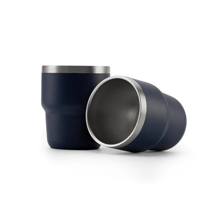 ESPRESSO STACKABLE Cups ? Stylish 80ml Double-Wall Stainless Steel Espresso Cups with Silver-Lined Lid & Premium Gift Box