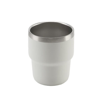 ESPRESSO STACKABLE Cups ? Stylish 80ml Double-Wall Stainless Steel Espresso Cups with Silver-Lined Lid & Premium Gift Box