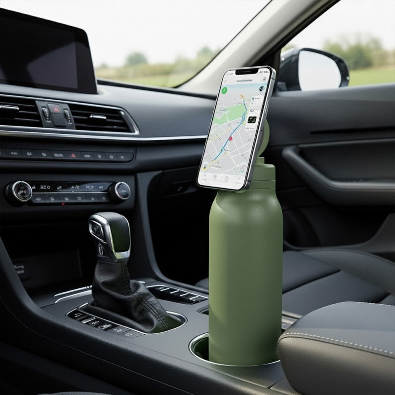 BOTELLA ULTRA 750ml Durable Eco-Friendly Stainless Steel Water Bottle with MagSafe Phone Holder & Wide Opening for Easy Cleaning