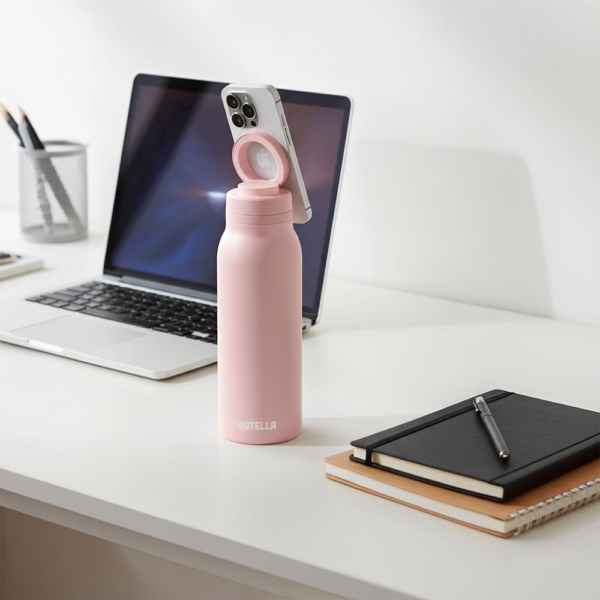 BOTELLA ULTRA 750ml Durable Eco-Friendly Stainless Steel Water Bottle with MagSafe Phone Holder & Wide Opening for Easy Cleaning