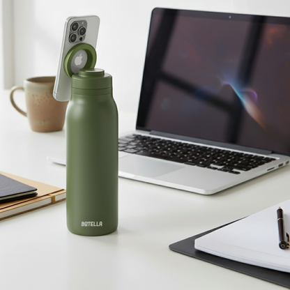 BOTELLA ULTRA 750ml Durable Eco-Friendly Stainless Steel Water Bottle with MagSafe Phone Holder & Wide Opening for Easy Cleaning