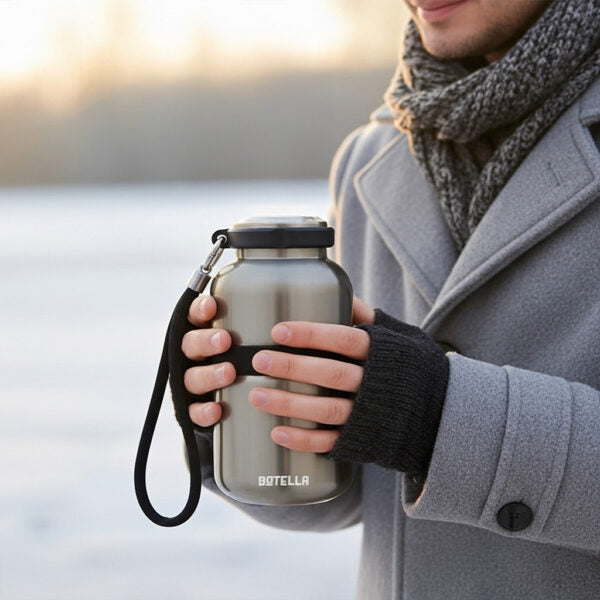PRIME FLASK ? Premium 420ml Double-Wall Stainless Steel Flask with Vacuum Insulation & Leak-Proof Silicone Seal