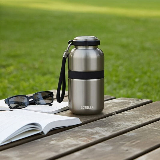 PRIME FLASK ? Premium 420ml Double-Wall Stainless Steel Flask with Vacuum Insulation & Leak-Proof Silicone Seal