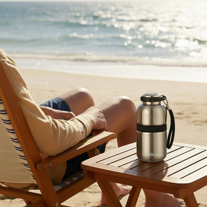 PRIME FLASK ? Premium 420ml Double-Wall Stainless Steel Flask with Vacuum Insulation & Leak-Proof Silicone Seal