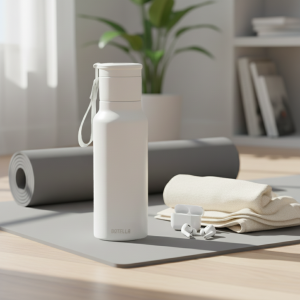 GAHWA GO SET ? Travel-Ready 500ml Vacuum-Insulated Bottle & 90ml Stackable Espresso Cup with Silicone-Sealed Lid