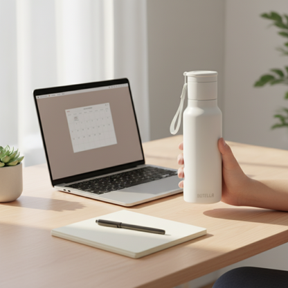 GAHWA GO SET ? Travel-Ready 500ml Vacuum-Insulated Bottle & 90ml Stackable Espresso Cup with Silicone-Sealed Lid