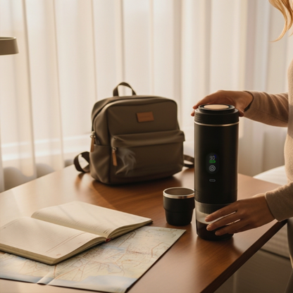 ESPRESSO-GO-SET ? Compact 3-in-1 Coffee Maker with Battery Power, Dual Brew Modes & Dual Espresso Cups for On-the-Go Brewing
