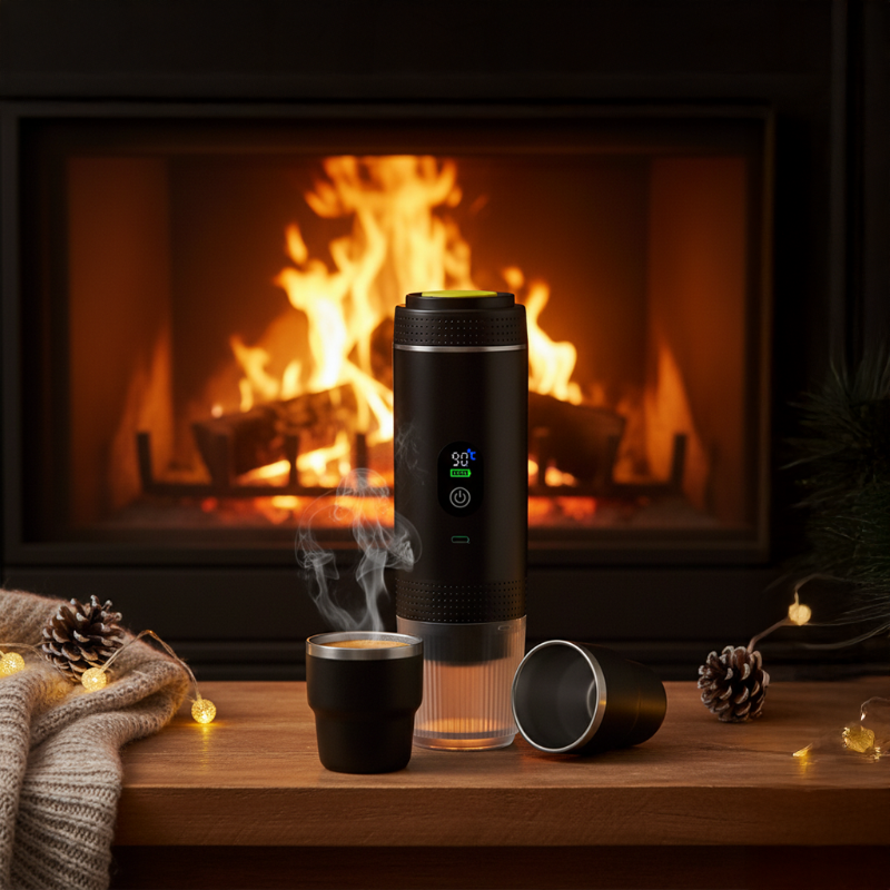 ESPRESSO-GO-SET ? Compact 3-in-1 Coffee Maker with Battery Power, Dual Brew Modes & Dual Espresso Cups for On-the-Go Brewing