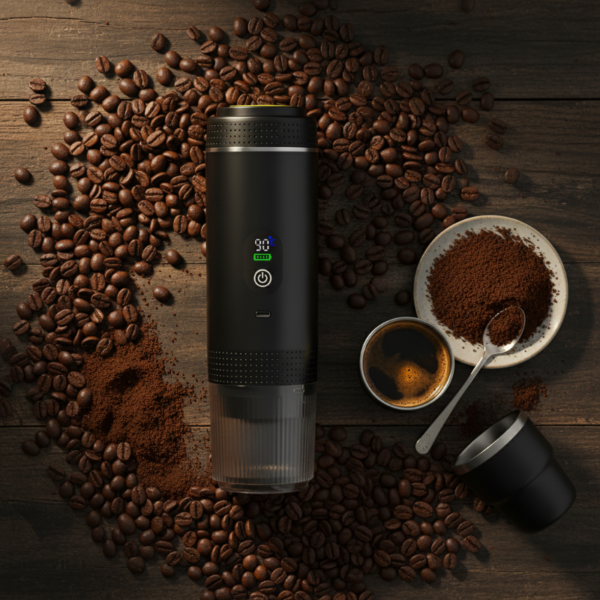 ESPRESSO-GO-SET ? Compact 3-in-1 Coffee Maker with Battery Power, Dual Brew Modes & Dual Espresso Cups for On-the-Go Brewing