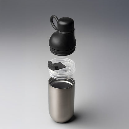 HOOKIPA set ? Smart Sustainable 2-in-1 Hydration Set with 500ml Bottle & 330ml Tumbler, Recycled Stainless Steel