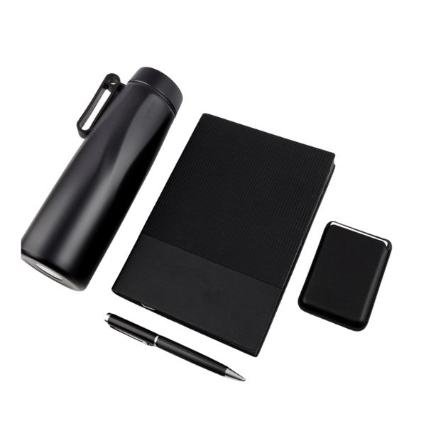 AGENDA WELCOME SET – Complete Corporate Gift Set with Notebook, Pen, RFID Holder & Flask