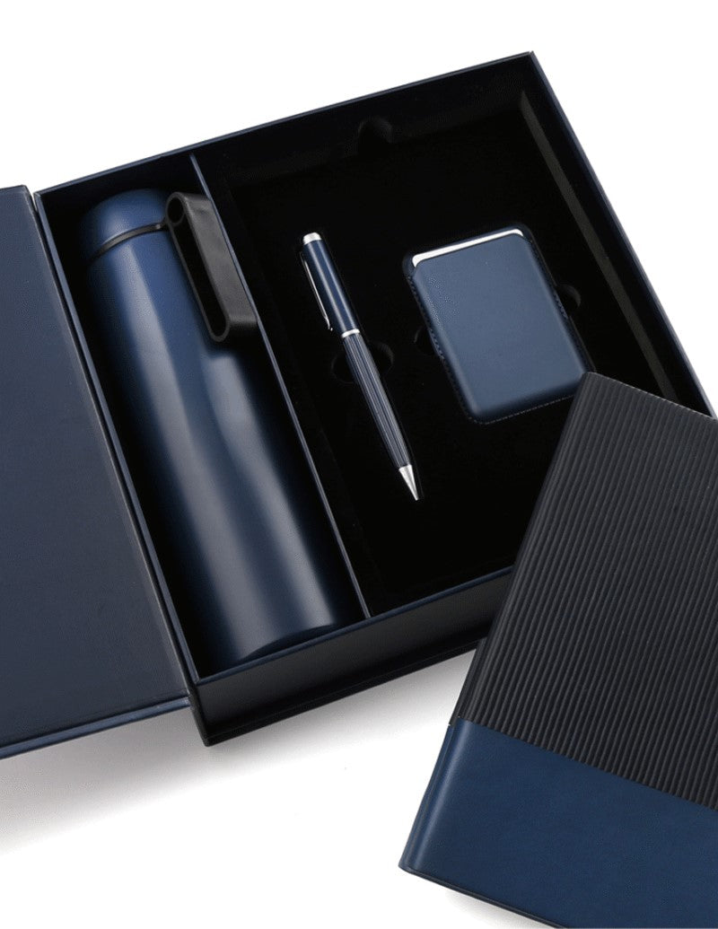 AGENDA WELCOME SET – Complete Corporate Gift Set with Notebook, Pen, RFID Holder & Flask