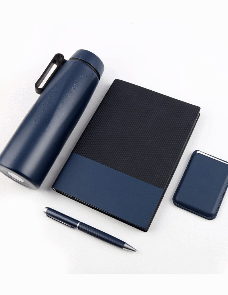 AGENDA WELCOME SET – Complete Corporate Gift Set with Notebook, Pen, RFID Holder & Flask