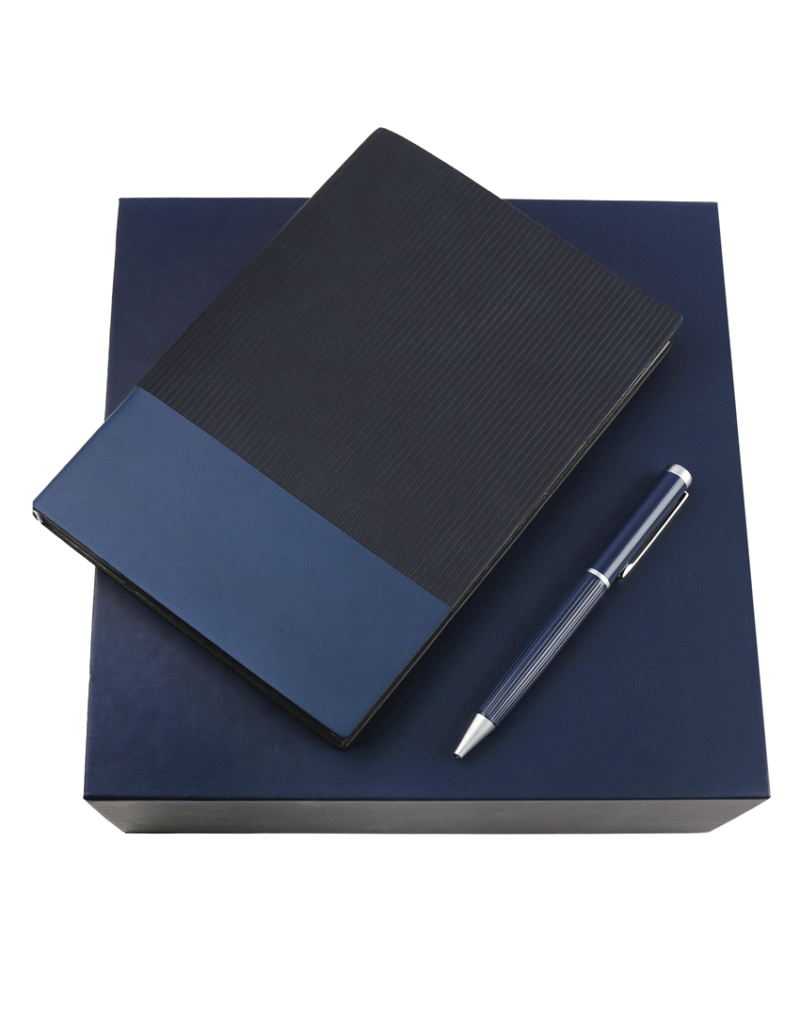 AGENDA WELCOME SET – Complete Corporate Gift Set with Notebook, Pen, RFID Holder & Flask