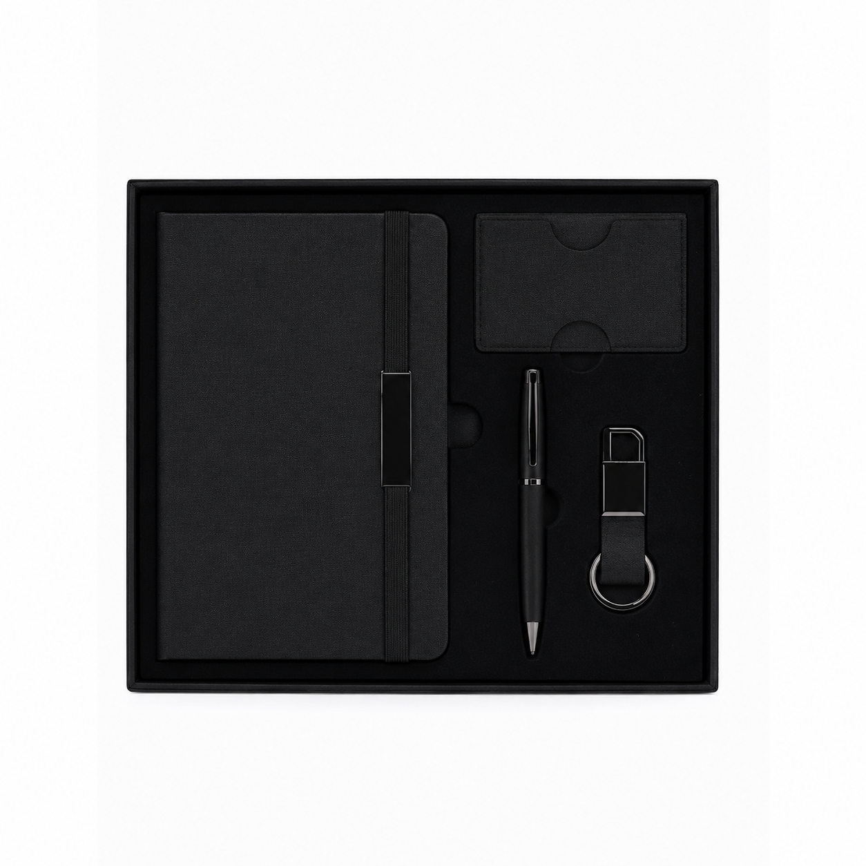 PRIME SET PLUS – Elegant Corporate Gift Set with PU Notebook, Metal Pen & RFID Card Holder