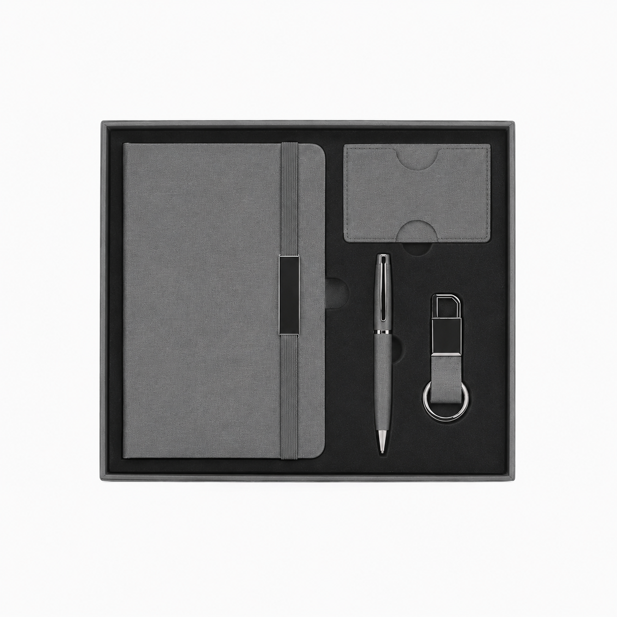 PRIME SET PLUS – Elegant Corporate Gift Set with PU Notebook, Metal Pen & RFID Card Holder