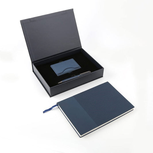 AGENDA PRO SET ? Executive 4-Piece Notebook Gift Set with PU Binder, Metal Pen & Card Holder for Professionals