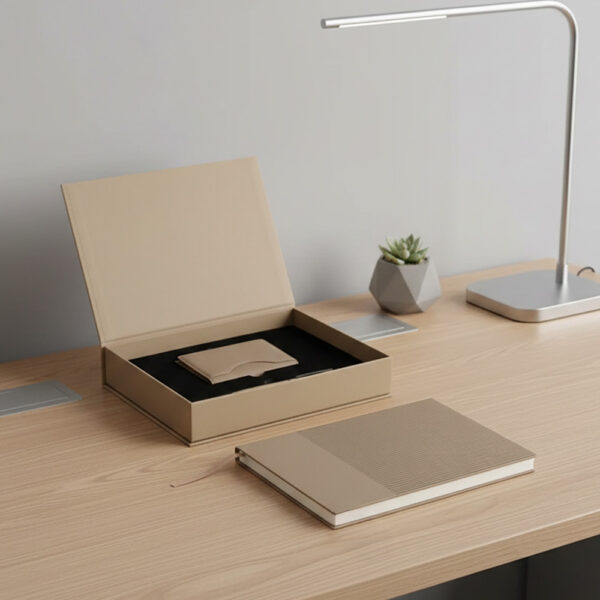 AGENDA PRO SET ? Executive 4-Piece Notebook Gift Set with PU Binder, Metal Pen & Card Holder for Professionals