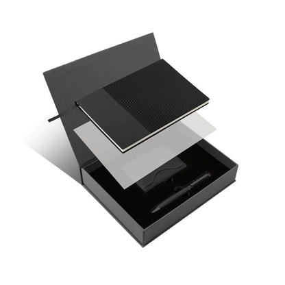 AGENDA PRO SET ? Executive 4-Piece Notebook Gift Set with PU Binder, Metal Pen & Card Holder for Professionals