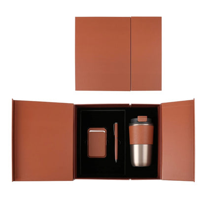 COZY SET ? Elegant Gift Set with 420ml Stainless Steel Mug, PU Notebook & Metal Pen in Premium Leather Box