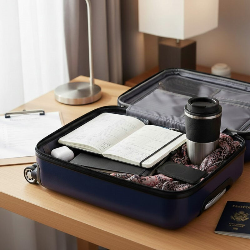 COZY SET ? Elegant Gift Set with 420ml Stainless Steel Mug, PU Notebook & Metal Pen in Premium Leather Box