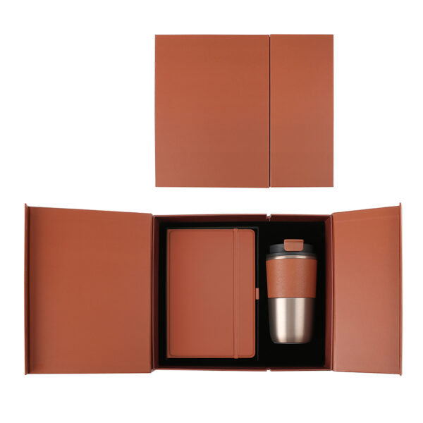 COZY SET – Elegant Gift Set with 420ml Stainless Steel Mug, PU Notebook & Metal Pen in Premium Leather Box