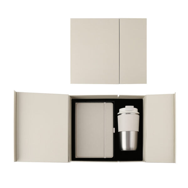 COZY SET ? Elegant Gift Set with 420ml Stainless Steel Mug, PU Notebook & Metal Pen in Premium Leather Box
