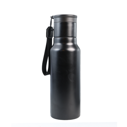 GAHWA GO SET – Travel-Ready 500ml Vacuum-Insulated Bottle & 90ml Stackable Espresso Cup with Silicone-Sealed Lid