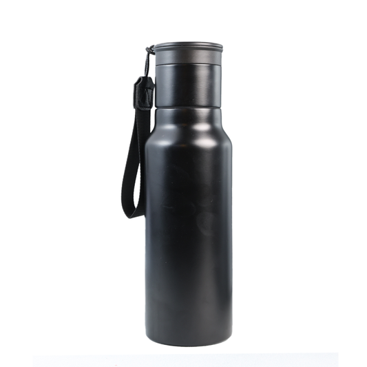 GAHWA GO SET – Travel-Ready 500ml Vacuum-Insulated Bottle & 90ml Stackable Espresso Cup with Silicone-Sealed Lid