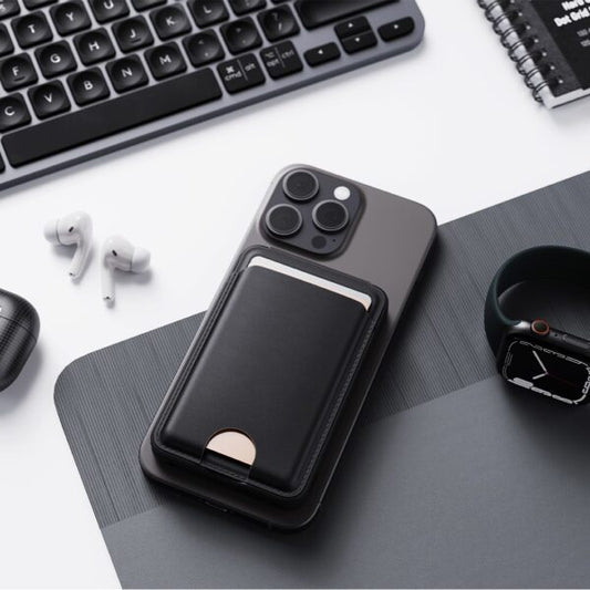 MAGPOWER PRO – Sleek 5000mAh Wallet-Style Power Bank with 15W Wireless Charging, Built-In Cable & Phone Stand