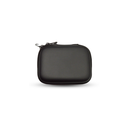 SMALL PU POUCH – Compact Black Organizer with Elastic Holder and Zipper Closure